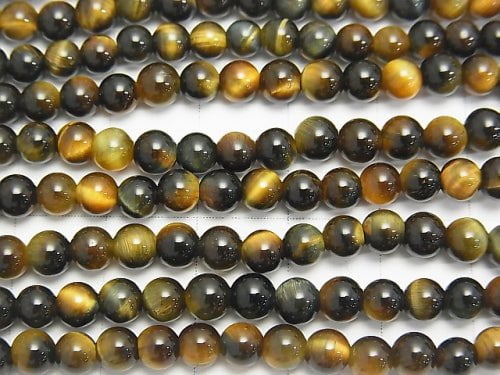 [Video] High Quality Mix Tiger's Eye AAA Round 4mm 1strand beads (aprx.15inch / 38cm)