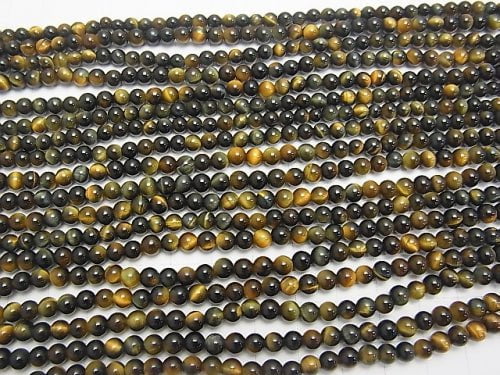 1strand $7.79! High Quality Mix Tiger's Eye AAA Round 4mm 1strand beads (aprx.15inch / 38cm)