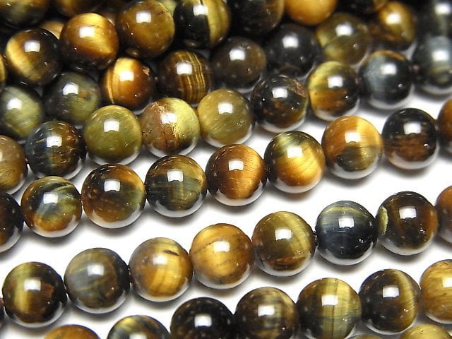 Round, Tiger's Eye Gemstone Beads