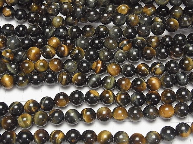 [Video] Mix Tiger's Eye AAA Round 8mm 1strand beads (aprx.15inch/37cm)