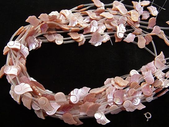 High Quality Pink Shell AAA Angel Wing Shape half or 1strand (Approx 10pcs)