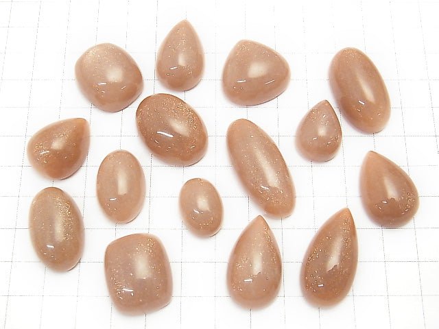 5pcs $29.99! Orange Moonstone AAA - Cabochon 5pcs