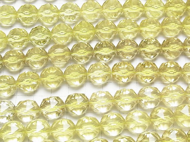 [Video] High Quality! Lemon Quartz AAA Star Faceted Round 14 mm 1/4 or 1strand beads (aprx.15 inch / 38 cm)