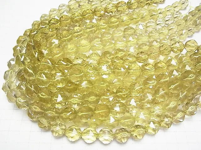 [Video] High Quality! Lemon Quartz AAA Star Faceted Round 14 mm 1/4 or 1strand beads (aprx.15 inch / 38 cm)