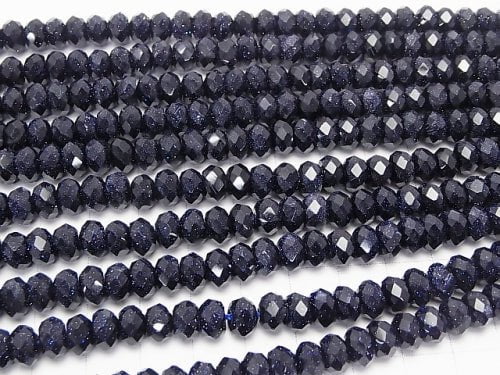 High Quality!  Blue Golden Sand Stone  Faceted Button Rondelle 8x8x5mm half or 1strand beads (aprx.15inch/37cm)