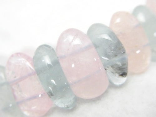 1strand $34.99 Beryl Mix (Multi Color Aquamarine) AAA - Two Hole Flat Nugget 1strand (Bracelet)