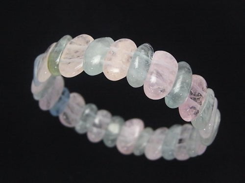 1strand $34.99 Beryl Mix (Multi Color Aquamarine) AAA - Two Hole Flat Nugget 1strand (Bracelet)