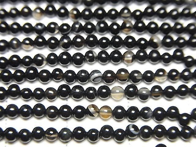 [Video] Striped Onyx Round 2mm 1-strand beads (approx. 15 inches/38 cm)