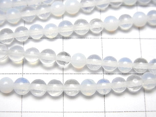 [Video] Synthetic Opal Round 4mm White 1strand beads (aprx.14inch/35cm)