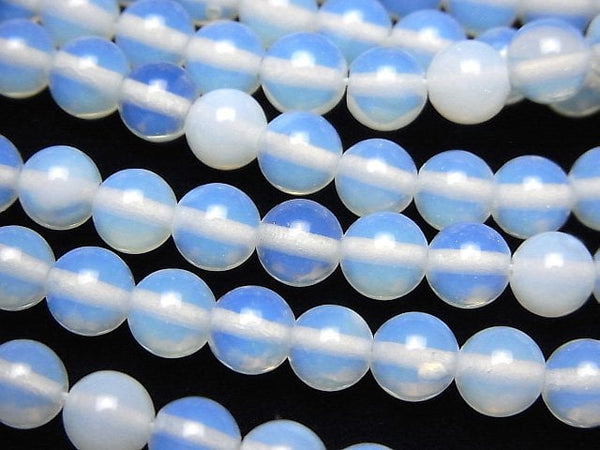 [Video] Synthetic Opal Round 6mm White 1strand beads (aprx.14inch/34cm)