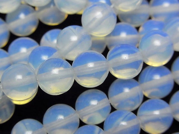 [Video] Synthetic Opal Round 8mm White 1strand beads (aprx.14inch/35cm)