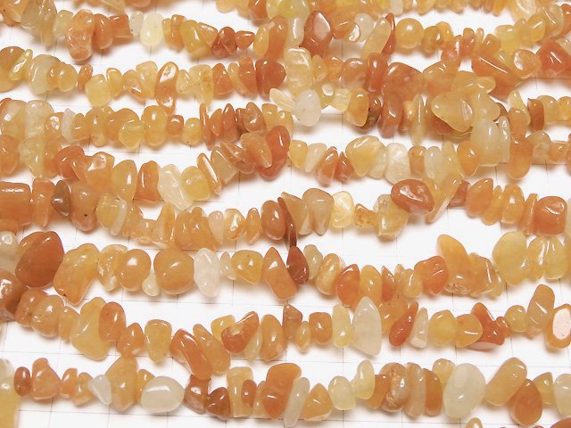 [Video] Orange Aventurine Chips (Small Nugget) 1 strand beads (aprx.30inch/74cm)