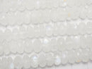 Rainbow Moonstone AAA - Faceted Button Rondelle half or 1strand beads (aprx. 13 inch / 33 cm)