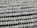 Rainbow Moonstone AAA - Faceted Button Rondelle half or 1strand beads (aprx. 13 inch / 33 cm)
