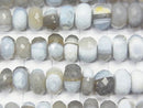 [Video] Stripe blue Opal AAA - Faceted Button Rondelle half or 1strand beads (aprx.7inch / 18 cm)