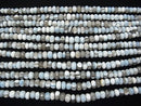 [Video] Stripe blue Opal AAA - Faceted Button Rondelle half or 1strand beads (aprx.7inch / 18 cm)