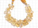 [Video] [One of a kind] High Quality Citrine AAA- Drop 4Faceted Twist Faceted Briolette 1strand beads (aprx.6inch / 16cm) NO.1