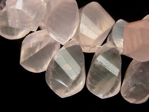 Drop, Faceted Briolette, One of a kind, Rose Quartz, Twist One of a kind