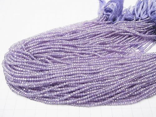 1strand $8.79! Lavender color Cubic Zirconia AAA Faceted Button Rondelle 1strand beads (aprx.13inch / 32cm)