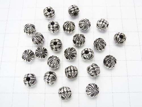 Silver925, Rondelle design, 7x7.5x7.5mm, 1pc