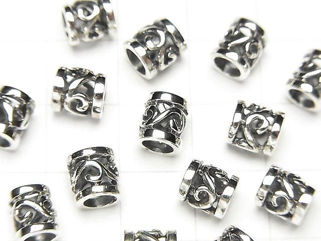 Silver925 Designed Rondelle 6.5x6x6mm 1pc