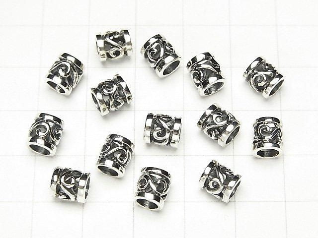 Silver925 Designed Rondelle 6.5x6x6mm 1pc