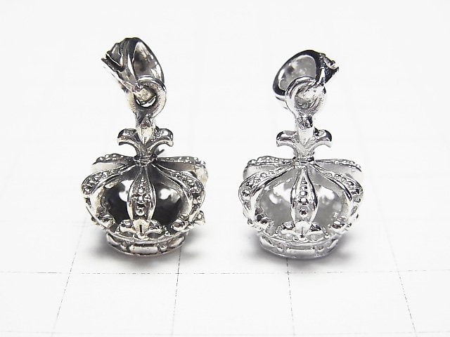 Silver925 Crown Motif Pendant 17x13x13mm 1pc