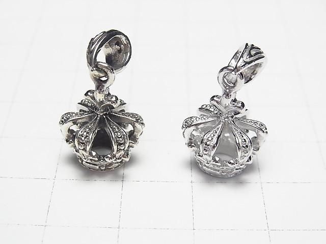 Silver 925 Crown Motif Pendant 17x13x13mm 1pc