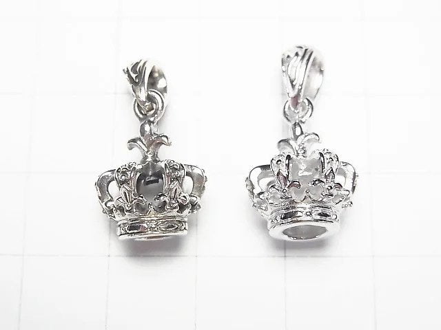 Silver925 Crown Motif Pendant 17x13x13mm 1pc