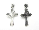 Silver925 Cross Pendant with Crown Motif 30x22x10mm 1pc