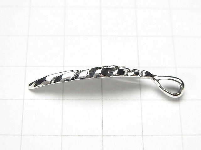 Silver 925 Feather Pendant 40x9x3mm 1pc