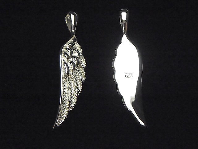 Silver925 Feather Pendant 40x9x3mm 1pc