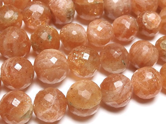 Faceted Round, Sunstone Gemstone Beads