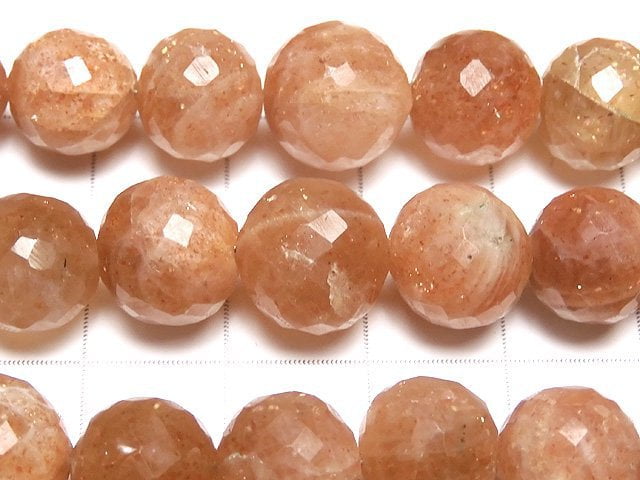 [Video] Sunstone AA ++ Faceted Round 6 - 10 mm size gradation 1 strand beads (aprx.7 inch / 18 cm)