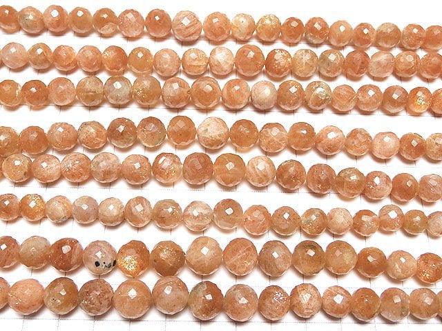 [Video] Sunstone AA ++ Faceted Round 6 - 10 mm size gradation 1 strand beads (aprx.7 inch / 18 cm)