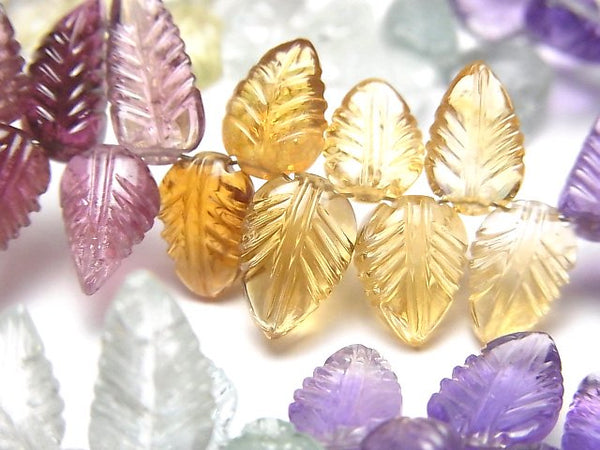 Carving, Faceted Briolette, Leaf, Mixed Stone, Pear Shape Gemstone Beads