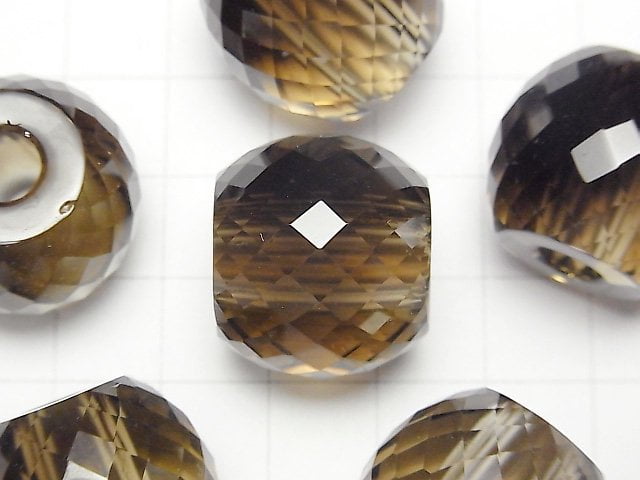 [Video]High Quality Smoky Quartz AAA Round cut 19x22x22mm [6mm hole] 1pc