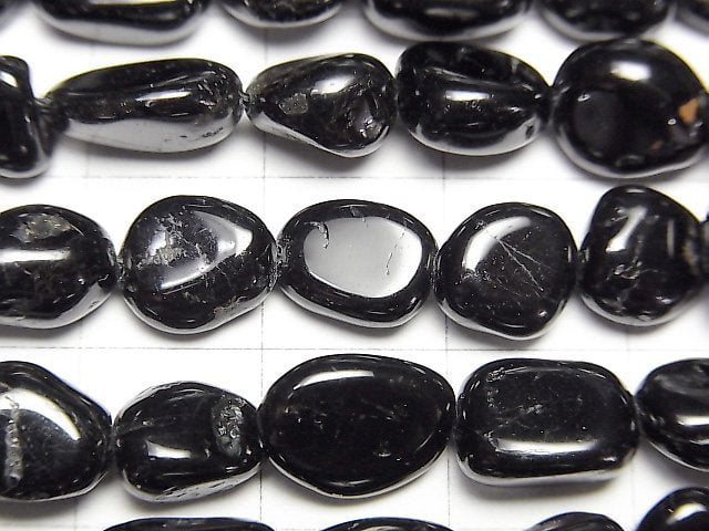 [Video] Black Tourmaline Small Nugget 1strand beads (aprx.15inch / 38cm)