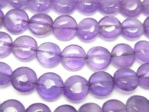 Amethyst, Coin Gemstone Beads