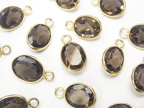 Bezel Setting, Oval, Smoky Quartz Gemstone Beads