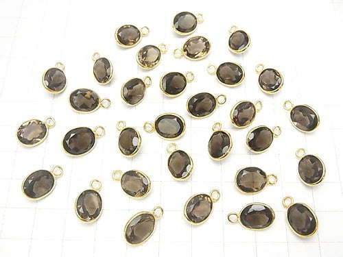 High Quality Smoky Quartz AAA Bezel Setting Oval 10x8mm Faceted  18KGP 3pcs $7.79!