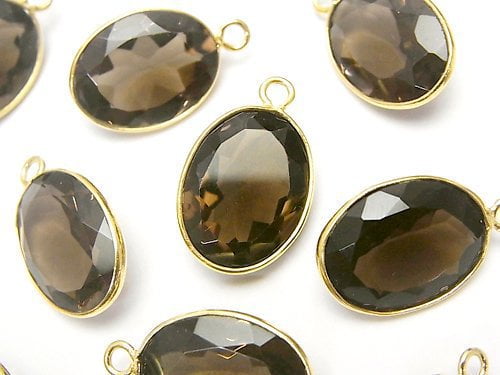 Bezel Setting, Oval, Smoky Quartz Gemstone Beads