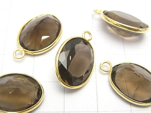 High Quality Smoky Quartz AAA Bezel Setting Oval 16x12mm Faceted  18KGP 3pcs $13.99!