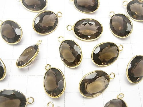 High Quality Smoky Quartz AAA Bezel Setting Oval 16x12mm Faceted  18KGP 3pcs $13.99!