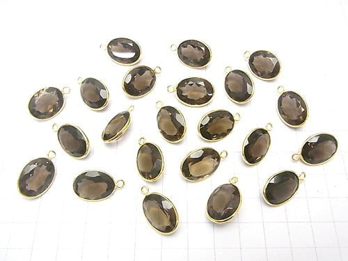 High Quality Smoky Quartz AAA Bezel Setting Oval 16x12mm Faceted  18KGP 3pcs $13.99!