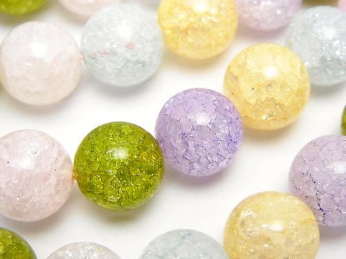 Cracked Crystal, Round Gemstone Beads