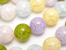 Cracked Crystal, Round Gemstone Beads
