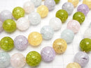 Multicolor Cracked Crystal Round 12mm NO.1 half or 1strand beads (aprx.15inch / 38cm)