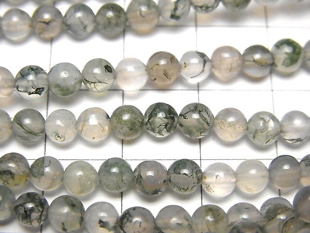 1strand $4.79! Moss Agate AAA Round 4mm 1strand beads (aprx.15inch/38cm)