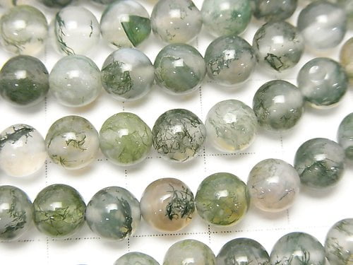 Moss Agate AAA Round 6mm 1strand beads (aprx.15inch/37cm)